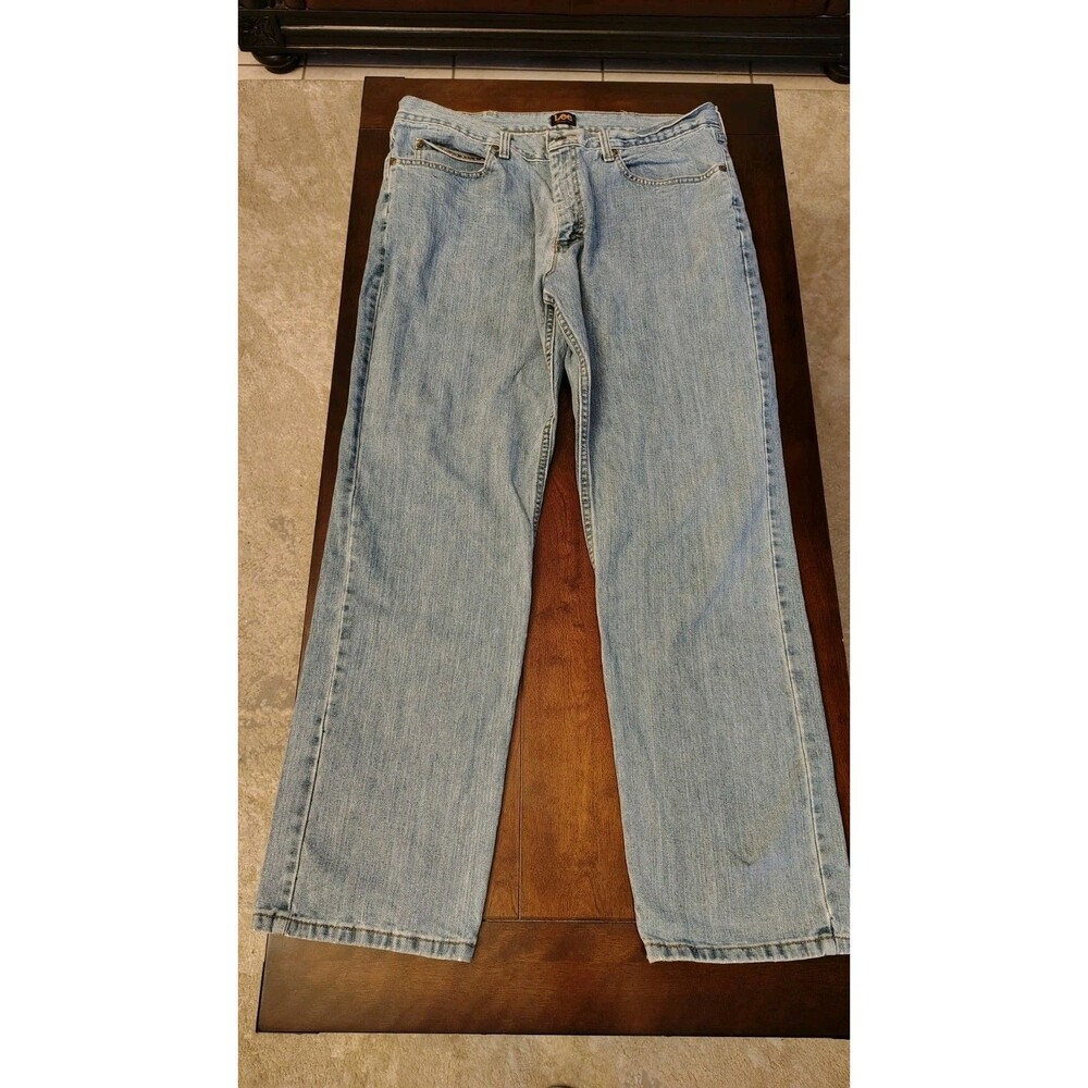 Vintage Lee Jeans 36x32 80s 90s Denim Light Wash Straight Leg Y2K Retro